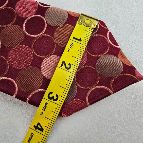 Ted Baker London Tie Mens Red Silk Necktie Geometric Dot Circle Pattern Retro - Picture 7 of 8